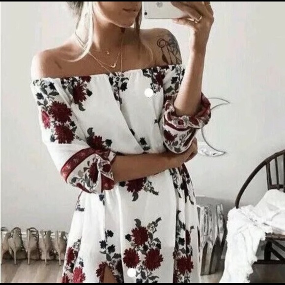 🌹”FRANCESCA” OFF THE SHOULDER MAXI DRESS🌹 - Picture 2 of 3